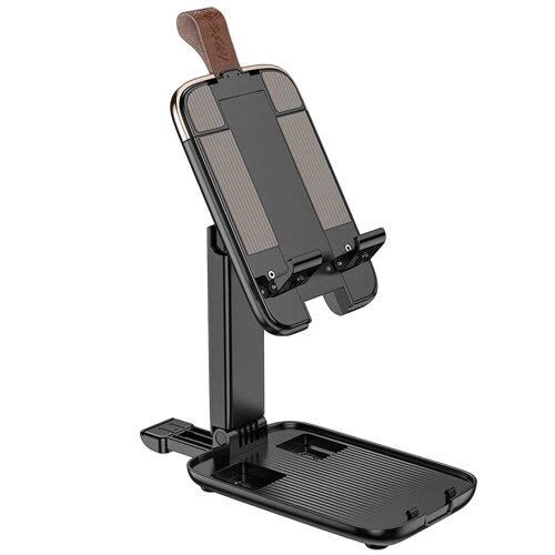 Держатель настольный Hoco S28 Black для телефона и планшета 4.7"-14", регулируемый, черный