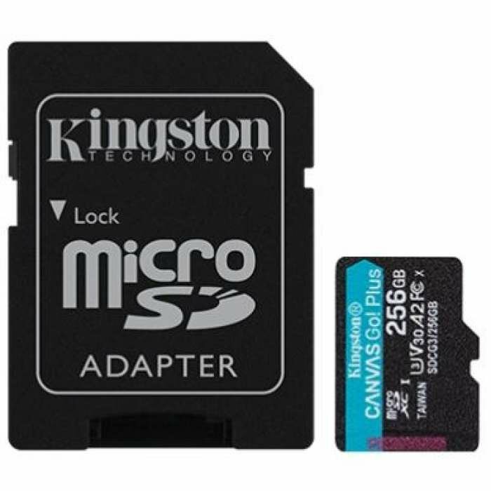 Носитель информации Kingston Micro Secure Digital Flash Card 256GB microSDXC Canvas Go Plus 170R A2 U3 V30 Card + ADP