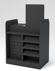 Кассовый стол "ривьера молди" №1А (правосторонний), Черный 103.6 x 70 x 160 см