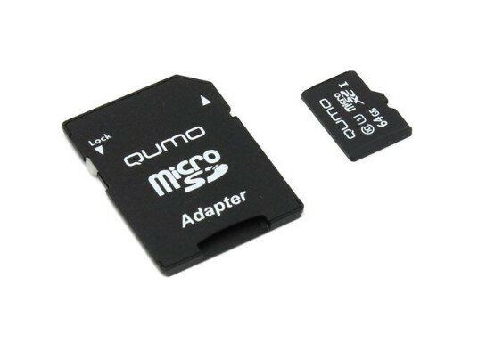 Память microSD 64Gb Qumo QM64GMICSDXC10U1 .