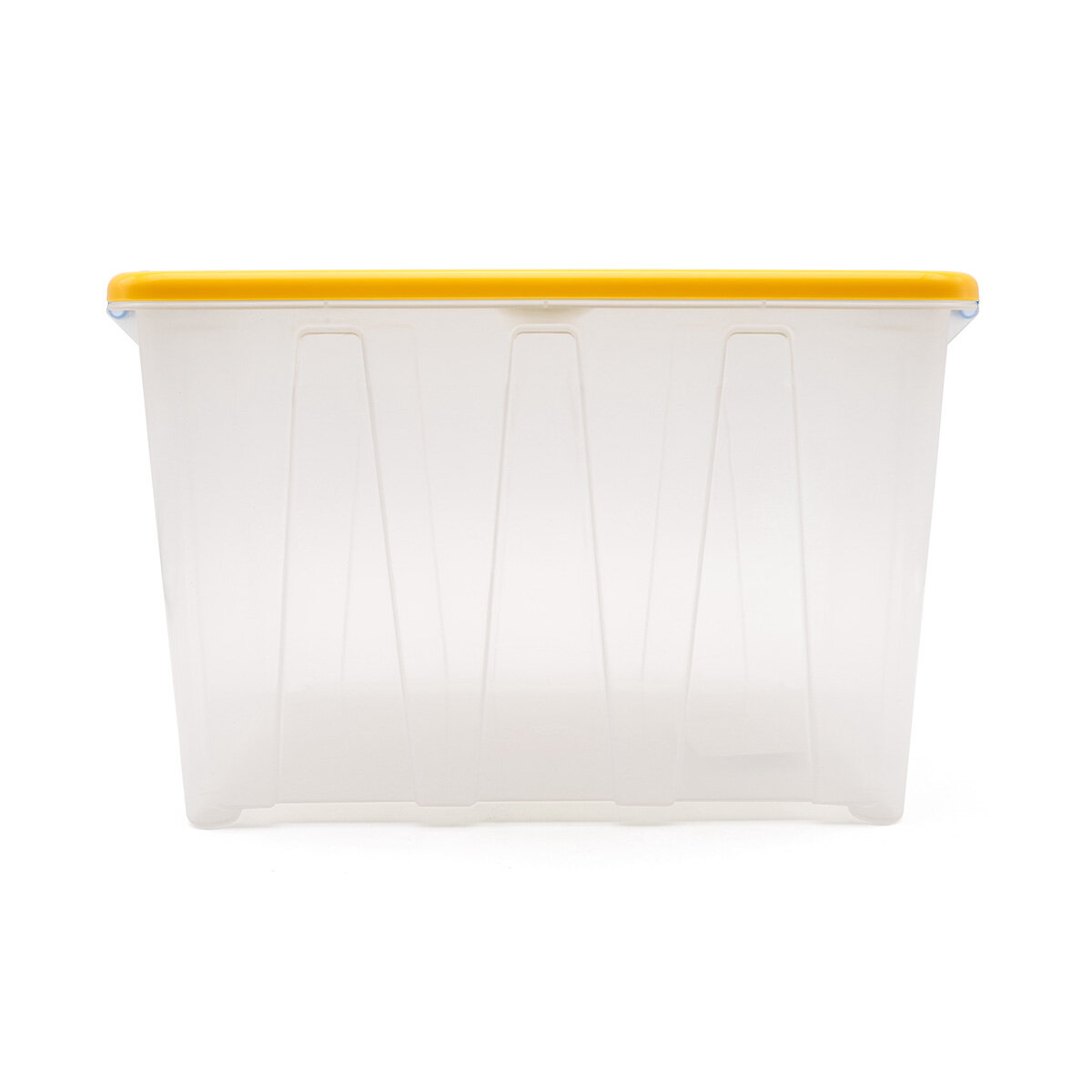 Контейнер для хранения пластмассовый с крышкой и ручками 6л, 285*190*180 мм (желтый) - фотография № 3