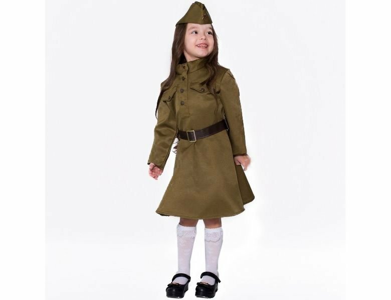 Костюм детский карнавальный военный платье