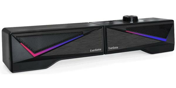 Exegate Саундбар-Акустическая система 2.0 ExeGate Allegro 170 (питание USB, Bluetooth, 2х3Вт (6Вт RMS), 60-20000Гц, цвет черный, RGB подсветка, с возм