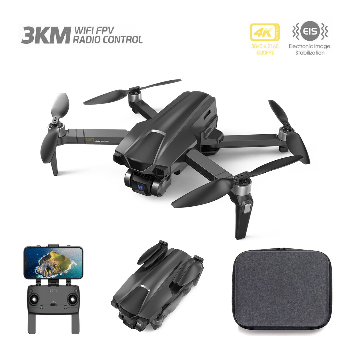 Квадрокоптеры и мультироторы MJX R/C Радиоуправляемый квадрокоптер MJX B18 PRO 4K 3-Axis Gimbal EIS GPS 5G - MJX-B18PRO