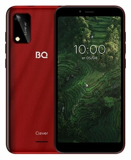 Смартфон BQ 5745L Clever Red. Sc9863, 8, 1.6 GHz, Android 10 Go, 1 GB, 32 GB, 2G GSM 850/900/1800/19