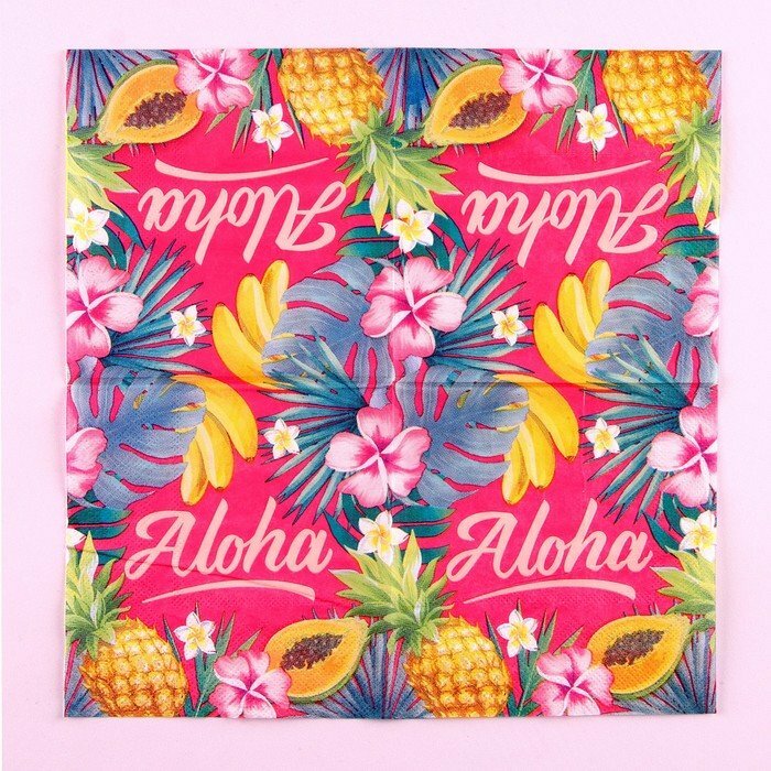 Салфетки Aloha, 25 × 25 см, в наборе 20 шт. (комплект из 8 шт) - фотография № 3