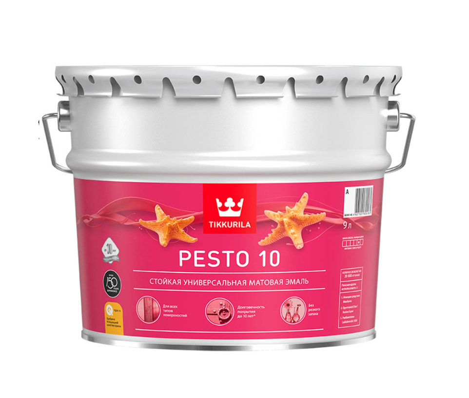 Tikkurila Эмаль EURO MIRALKYD 10 C / PESTO 10 C матовая 09л