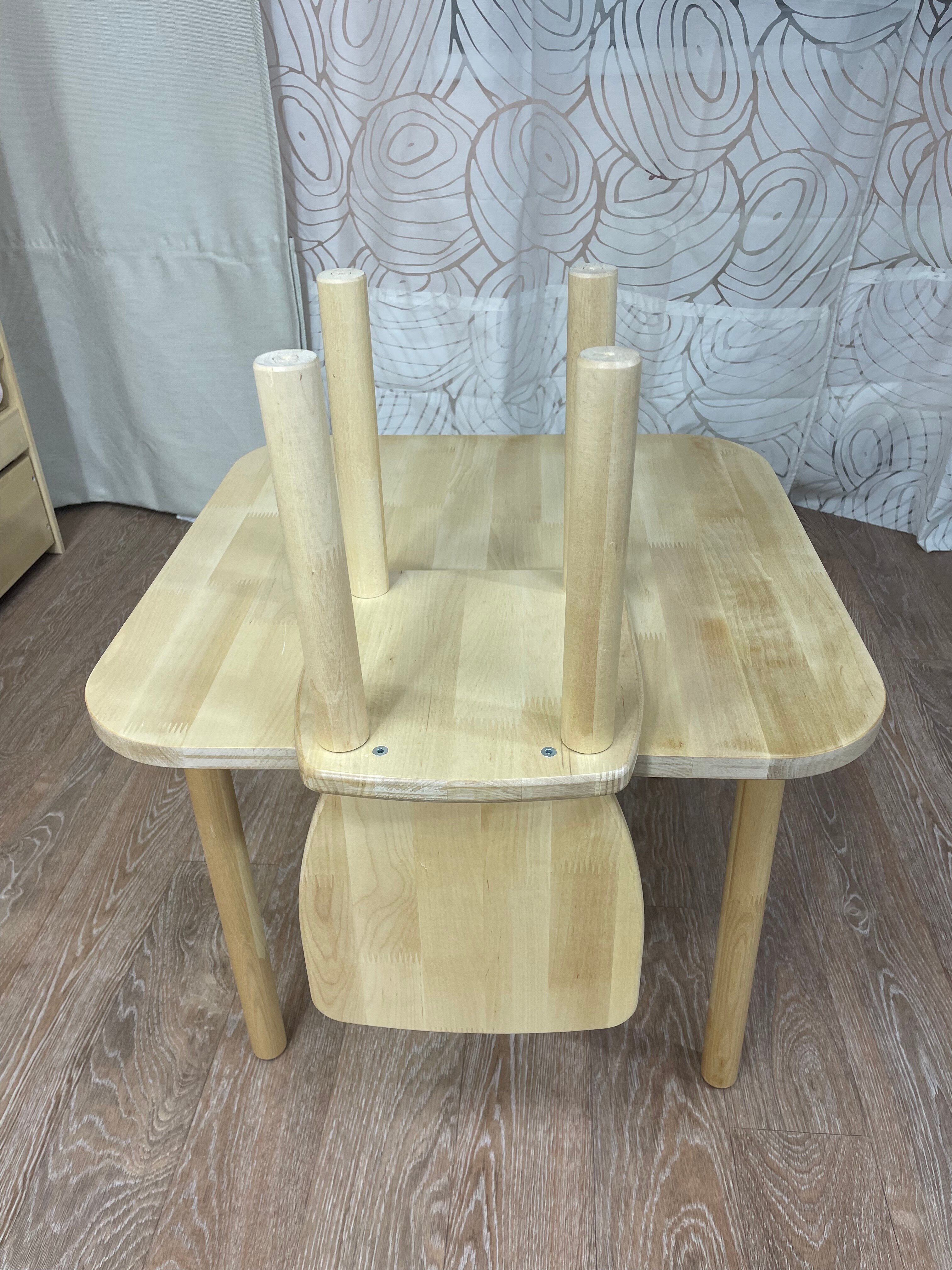 Детский квадратный стол и стул - комплект детской мебели - фотография № 4