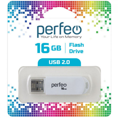 USB  PERFEO 16Gb C03 white USB 2.0