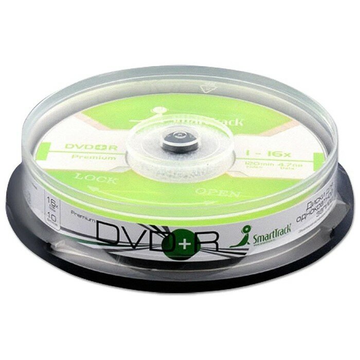 Диск DVD+R SmartTrack, 16х, 4.7 Гб, Cake Boх, 10 шт