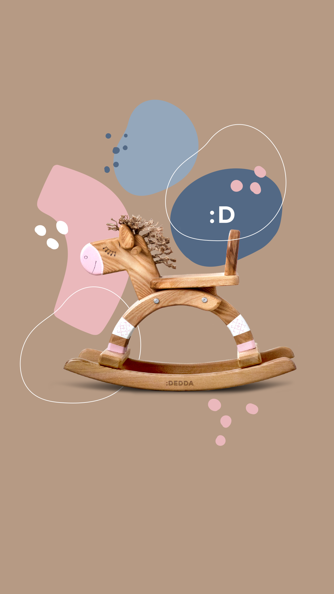 Лошадка-качалка Розовая