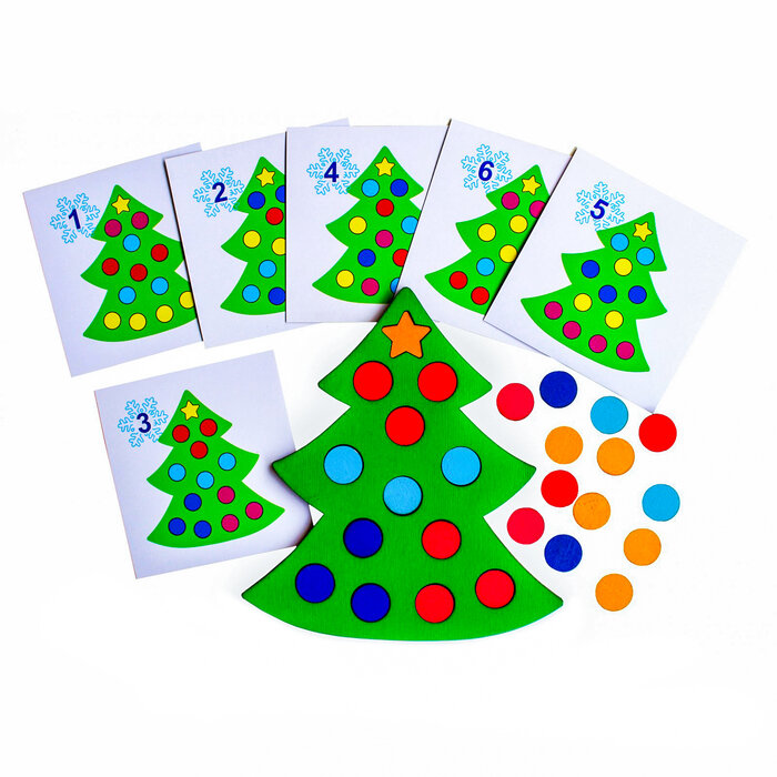фото Мозаика «Умная ёлочка», диаметр кружков — 2 см