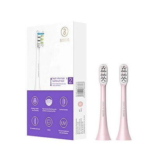 Ecosystem Комплект насадок для зубной щетки SOOCAS Sonic Electric Toothbrush (2шт., розовый, для V1/X1/X3/X3U/X5)SOOCAS general brush head Pink