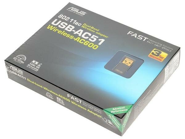 Беспроводной USB адаптер ASUS USB-AC51 802.11ac 433Mbps 2.4/5ГГц