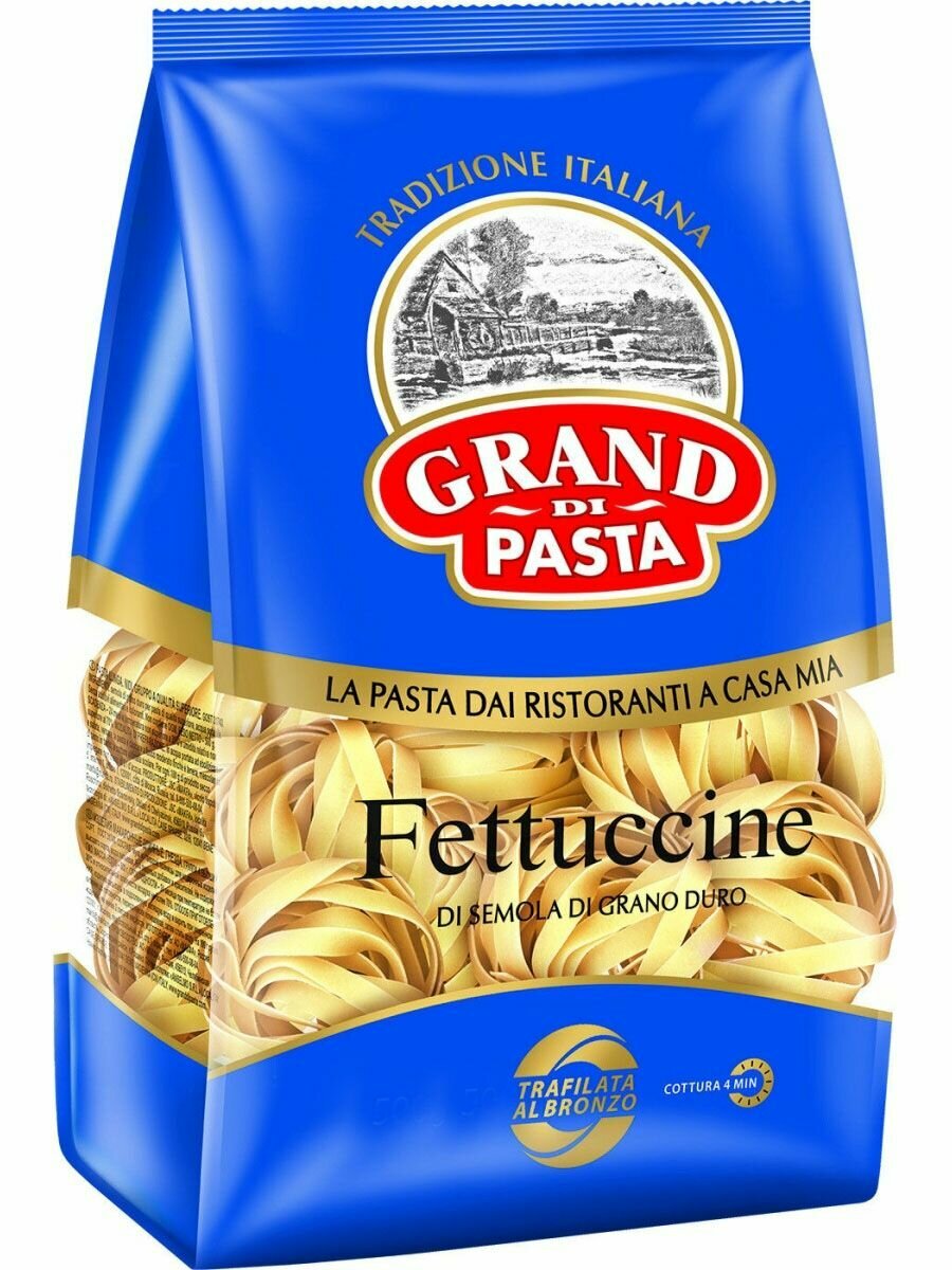 Макароны Fettuccine Grand di Pasta 2шт по 250 г - фотография № 2