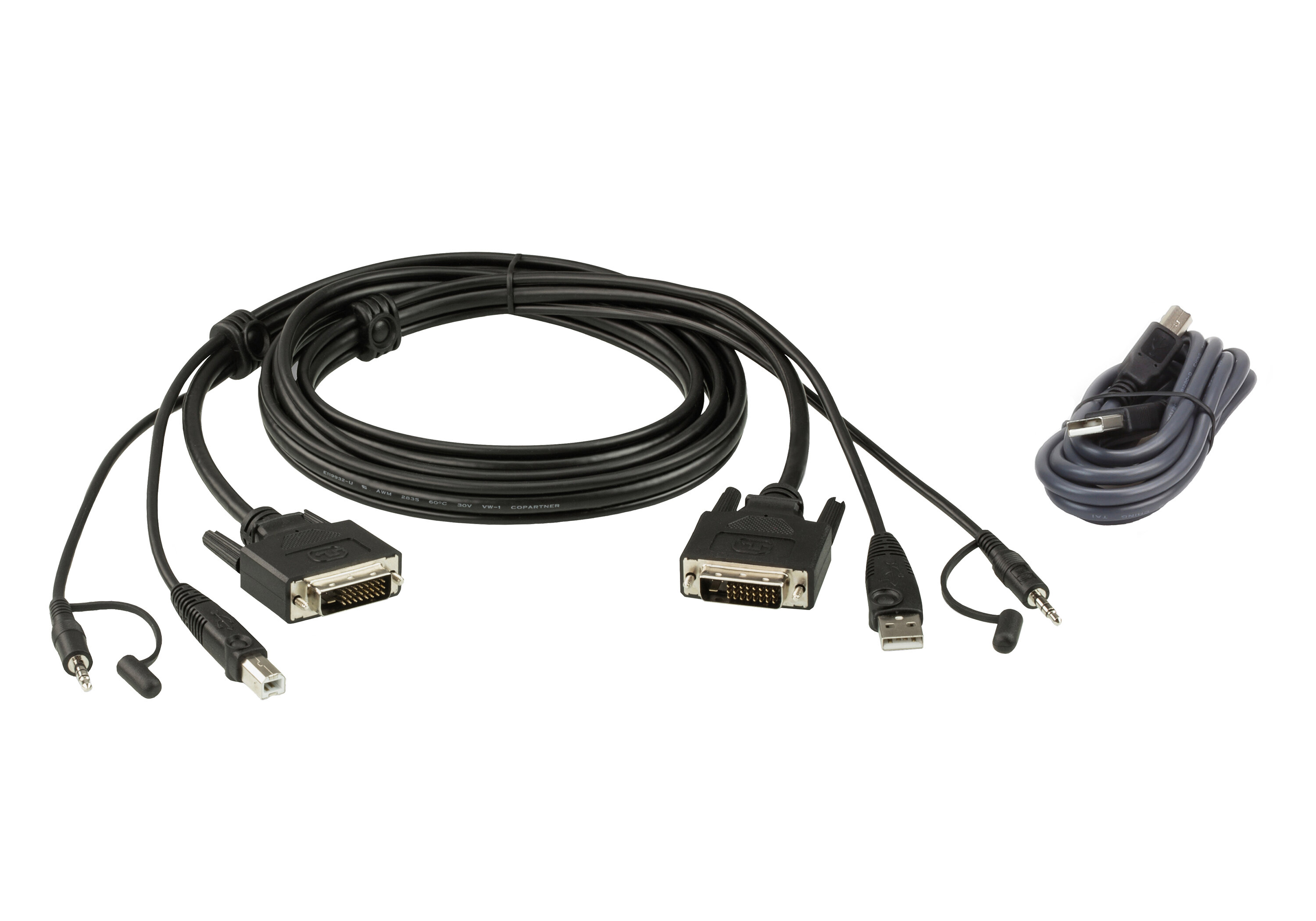 ATEN 2L-7D02UDX2 Набор защищенныйх кабелей KVM USB DVI 2L-7D02UDX2