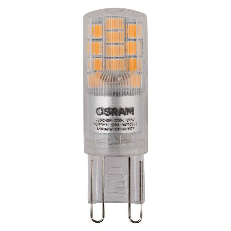 Лампа светодиодная LED STAR PIN30 2.6W/827 (замена 30Вт) 2.6Вт 2700К тепл. бел. G9 320лм 220-240В прозр. пласт. OSRAM | код 4058075056688 | LEDVANCE (8шт.в упак.)