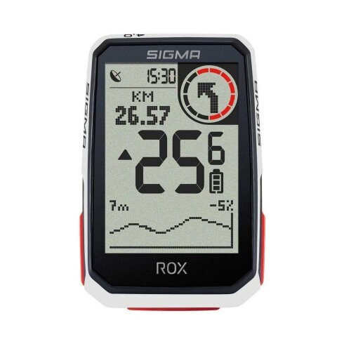 Велокомп. 4-001061 ROX 4.0 (White) 30 функций, GPS, BLUETOOTH (Android, IOS) белый SIGMA NEW