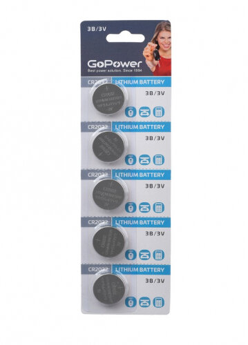 Батарейка Gopower CR2032 BL5 Lithium 3V