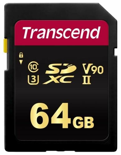 Карта памяти 64GB Transcend TS64GSDC700S SDXC UHS-II Class U3 V90, чтение: 285Мб/с, запись: 180Мб/с