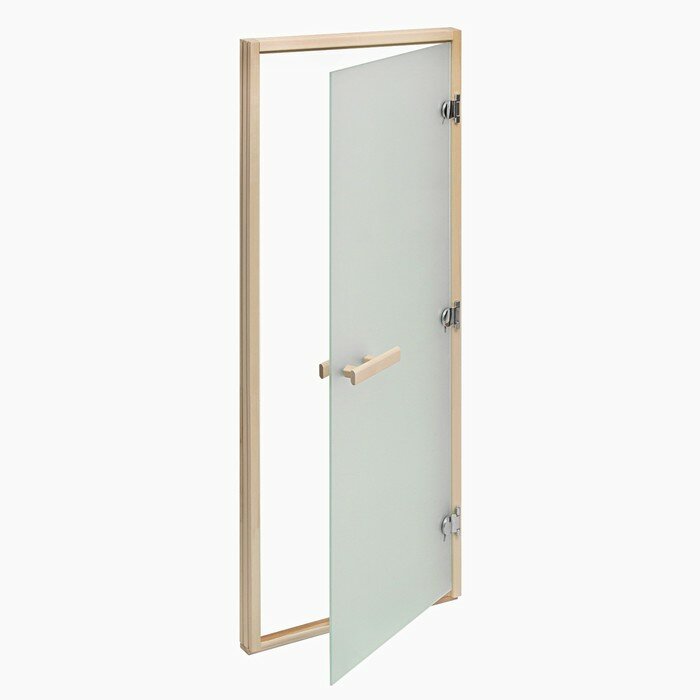 Дверь для бани и сауны "Сатин", размер коробки 180х70 см, липа 8 мм - фотография № 3