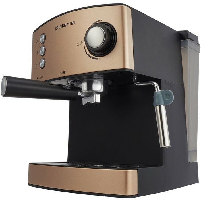 Кофеварка Polaris PCM 1527E, рожковая, 850 Вт, капучинатор, чёрная - фотография № 2