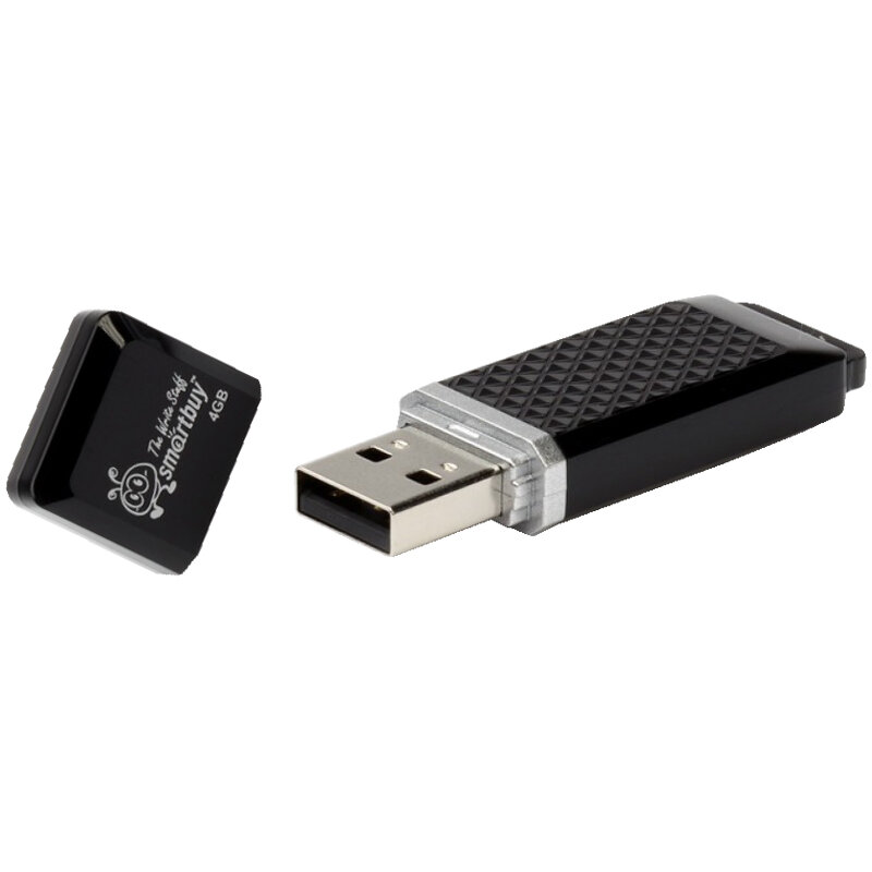 Память Smart Buy "Quartz" 4GB, USB 2.0 Flash Drive, черный - 3 шт.