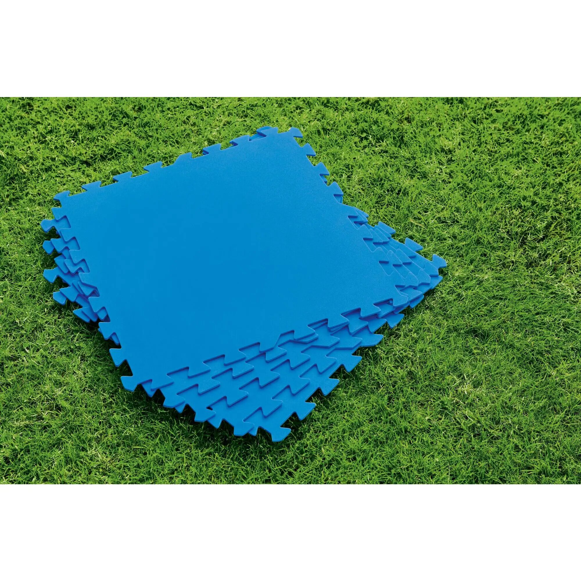 Подложка для бассейнов 50х50 см пластик синий упаковка 9 штук - фотография № 3