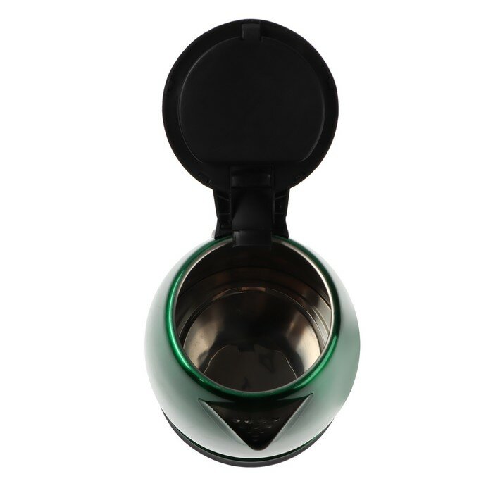Чайник электрический матрёна MA-002, металл, 1.8 л, 1500 Вт, зелёно-чёрный - фотография № 5