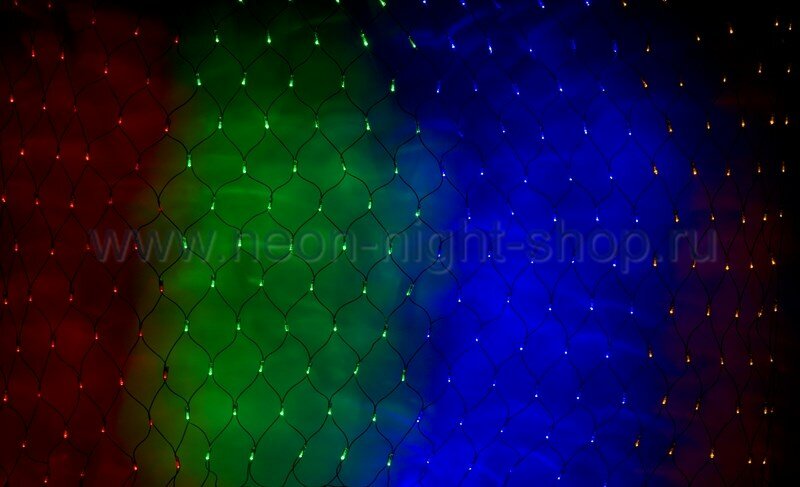 Neon-Night Гирлянда-сеть светодиодная 3х0,5 м, свечение с динамикой, поперечными волнами 215-049