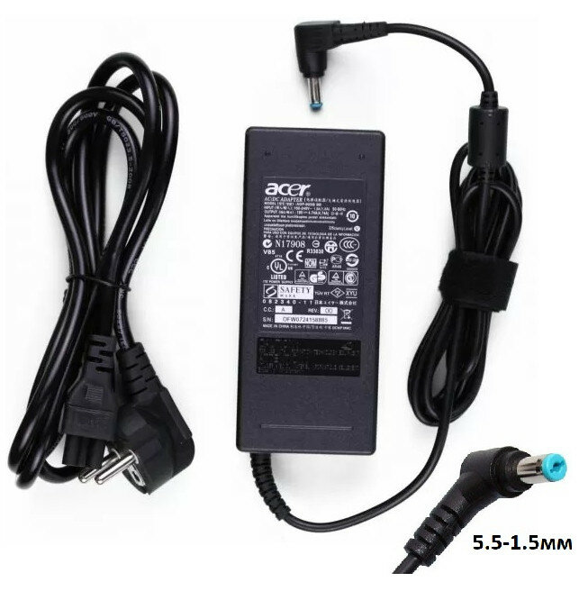 Зарядное устройство для ноутбука Acer Aspire S3-951-2464G34iss, 19V - 4.74A, 90 Вт (Штекер: 5.5-1.5мм)