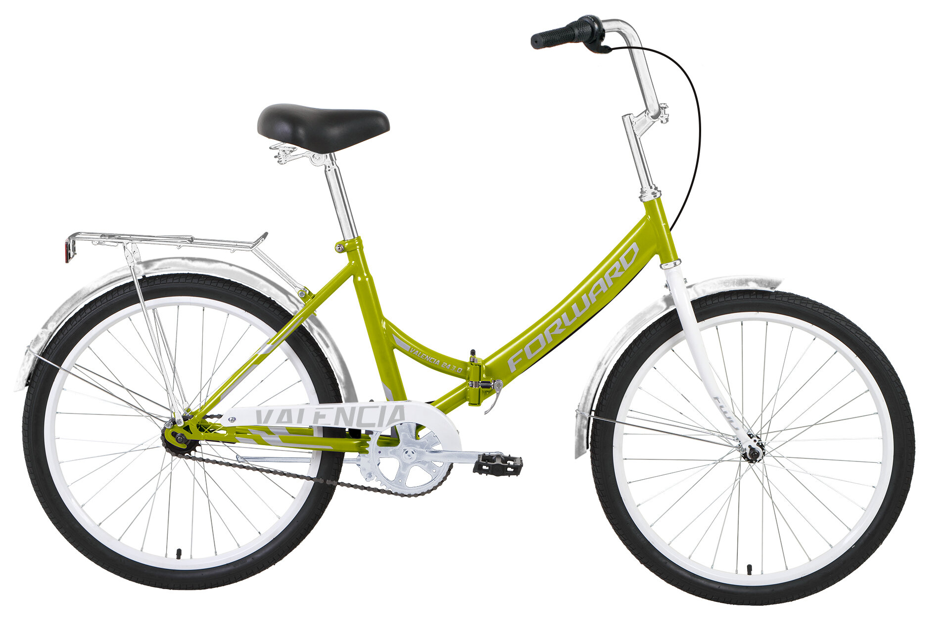 Складной велосипед Forward Valencia 24 3.0, год 2021, цвет Зеленый-Серебристый