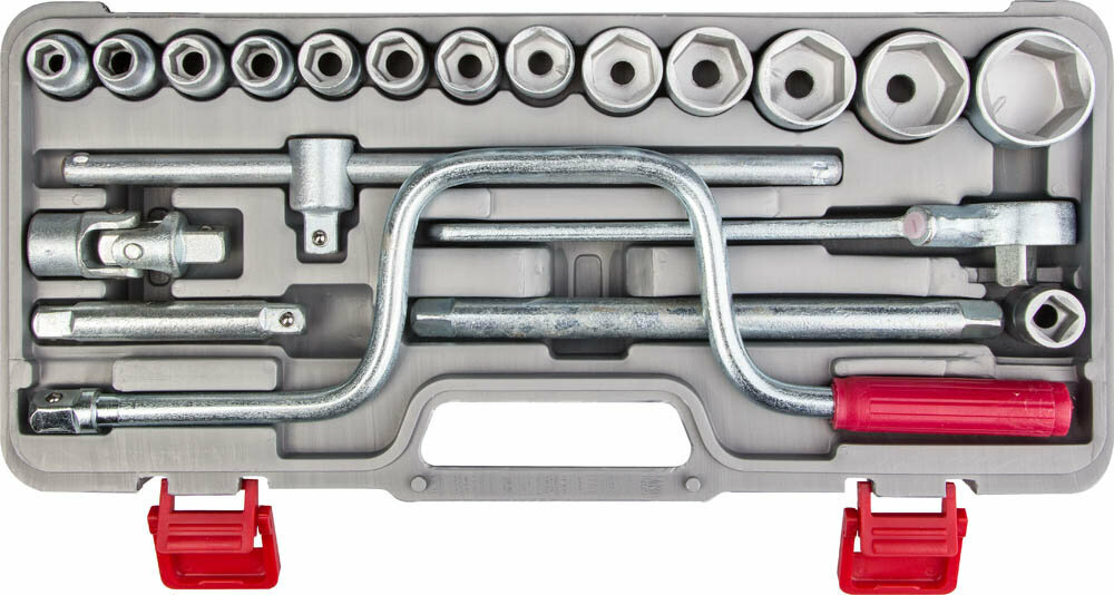Набор торцовых головок НИЗ Шоферский инструмент №3 1/2" в пластиковом кейсе 19 пр. 2761-30