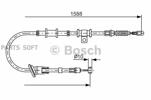 BOSCH 1 987 482 245 1 987 482 245_трос ручника! задний евый\ Mitsubishi Carisma all 98-06 L=1588