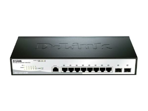 Коммутатор D-LINK DGS-1210-10/ME/A1A управляемый 8 портов 10/100/1000Base-T PoE 2x combo 10/100/1000BASE-T/SFP