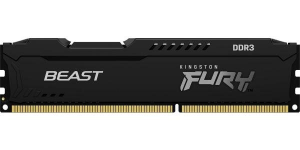 Оперативная память для компьютера 8Gb (1x8Gb) PC3-12800 1600MHz DDR3 DIMM CL10 Kingston FURY Beast Black (KF316C10BB/8)