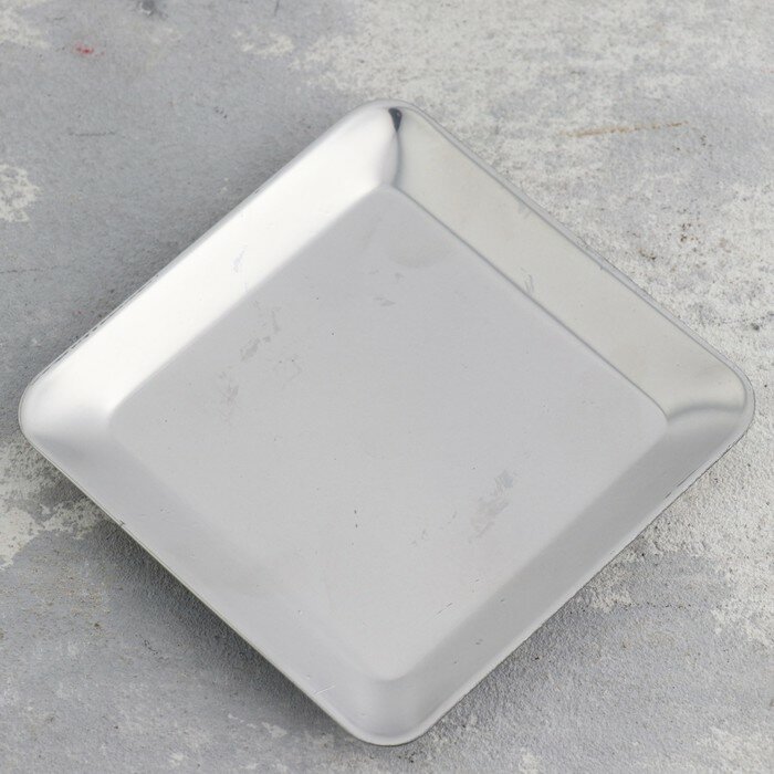 Подсвечник "Тарелка квадратная" металл на одну свечу, 12,6х1,3 см,хром - фотография № 3