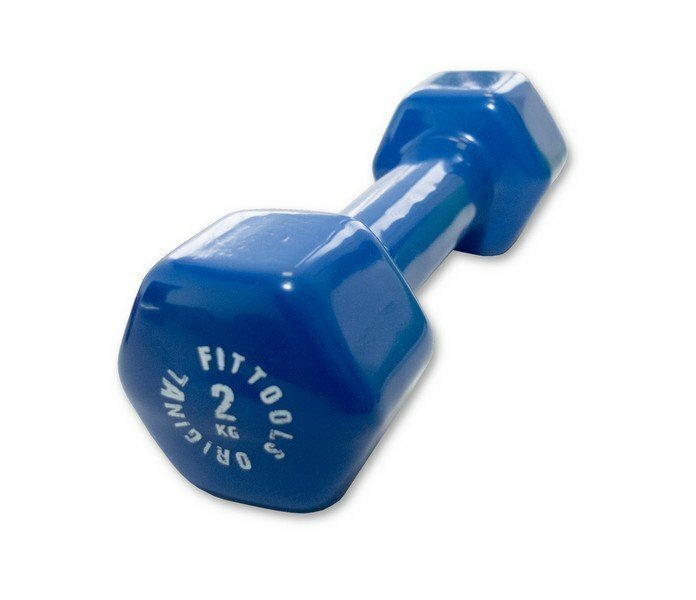 Гантель в виниловой оболочке 2 кг (Цвет - синий), арт. FT-VWB-2 Original FitTools