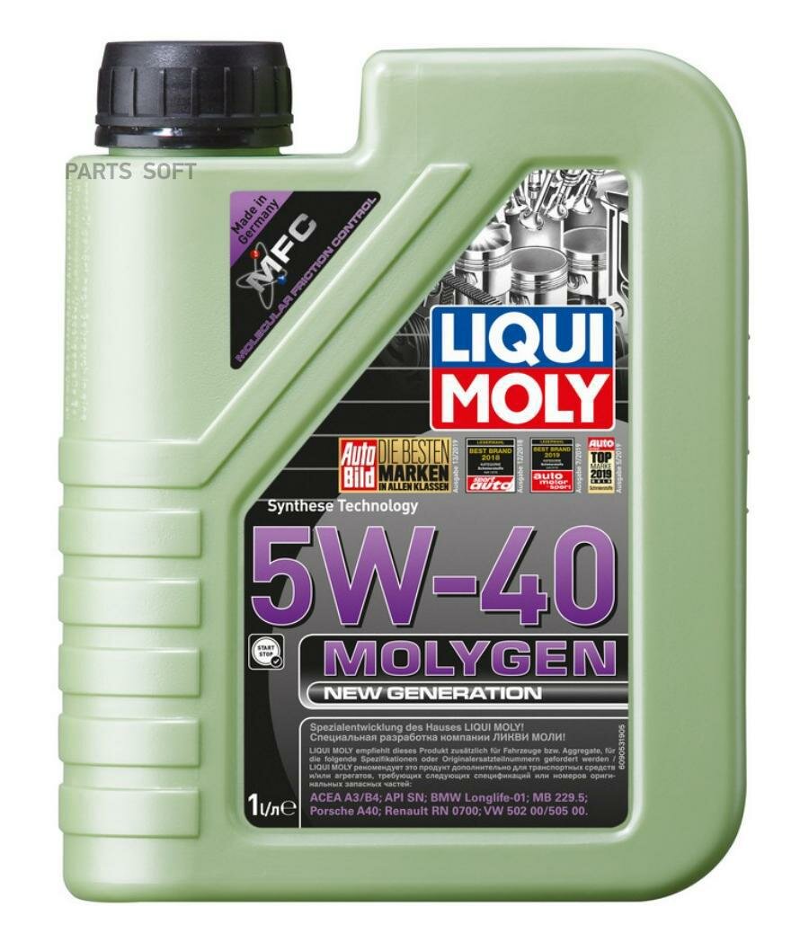 Liqui moly Liquimoly Нс-Синт. Мот. масло Molygen New Generation 5W-40 (1Л)