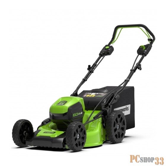 Газонокосилка аккумуляторная GreenWorks GD60LM51SPk4, 60V, 51 см, самоходная, бесщеточная, c 1хАКБ 4Ач и ЗУ (2514307UB)