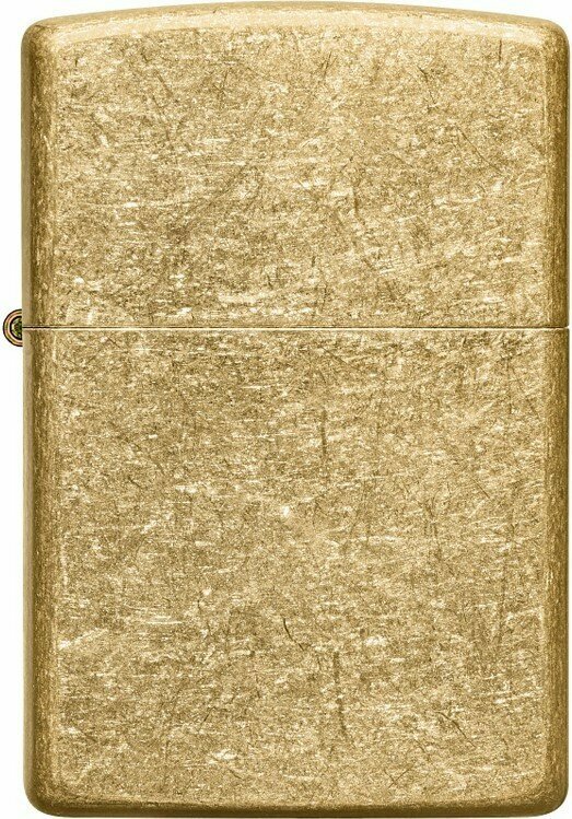 Зажигалка ZIPPO Classic с покрытием Tumbled Brass, латунь/сталь, золотистая, матовая, 38x13x57 мм - фотография № 1