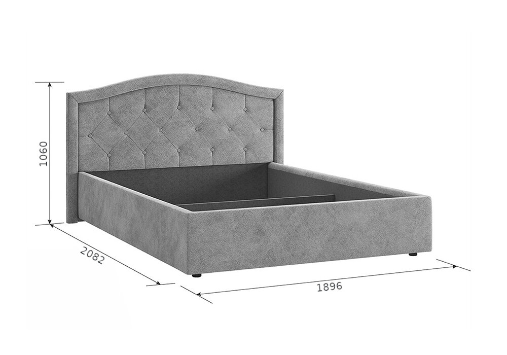 Кровать с мягким изголовьем Мебельсон Верона 2 1.6 м крем 208.2х189.6х106 см - фотография № 5
