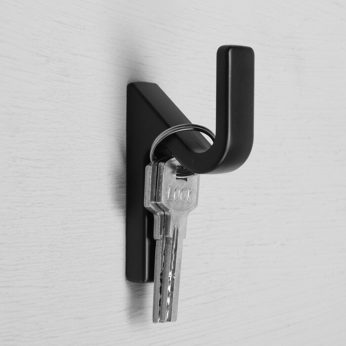 CAPPIO Крючок мебельный однорожковый CAPPIO KC112, цвет черный - фотография № 2