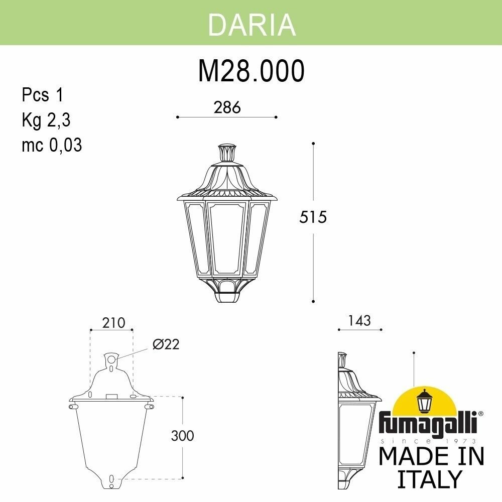 Уличное бра Fumagalli DARIA M28.000.000.WYE27