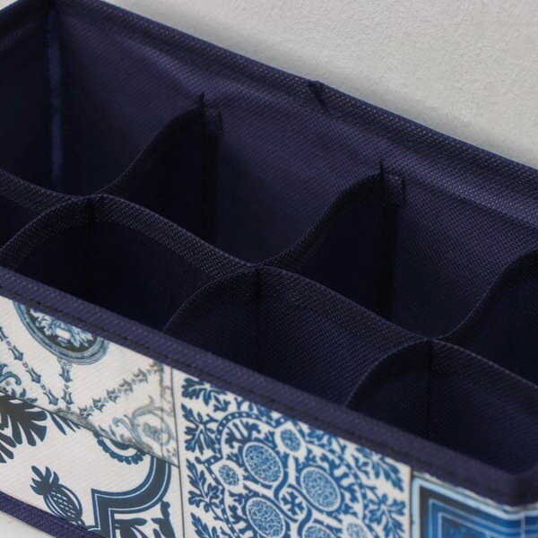 Органайзер для хранения белья "Мозаика", 8 ячеек, 28x14x10 см, цвет синий - фотография № 3