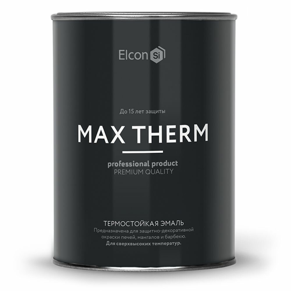 Эмаль Термостойкая Elcon Max Therm 0.8кг 400°С Бежевый, Антикоррозионная для Защитной Окраски Печей, Котлов, Металлического Оборудования / Элкон.