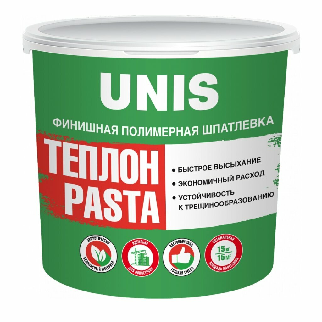 Шпатлевка Unis, Теплон Pasta, финишная, белая, 5 кг