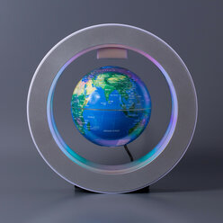 Левитирующий Светящийся глобус в круглой рамке (синий) (D-10см)