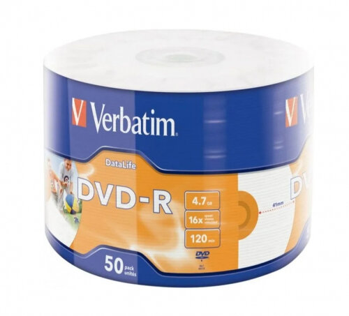 Диски DVD-R Verbatim 16x 4.7Gb Bulk 50шт 43793 - фото №1