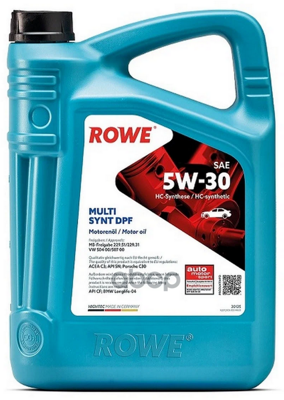 ROWE Масло Моторное Rowe Essential 5W-30 Ms-C3 4Л